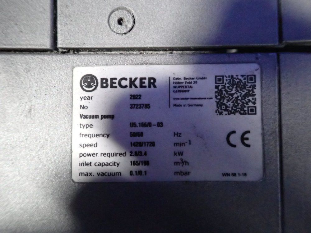 Becker 165/198 M^3/h Vacuum Pump - U5.16610-03