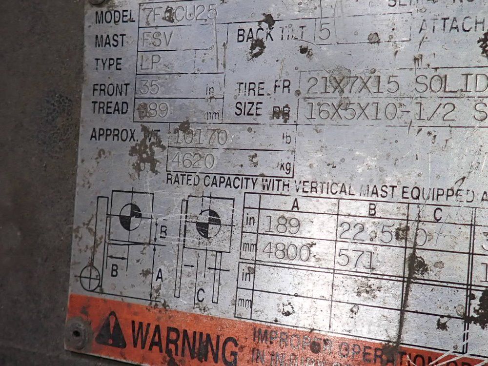 Toyota 3800 Propane Forklift - 7fgcu25