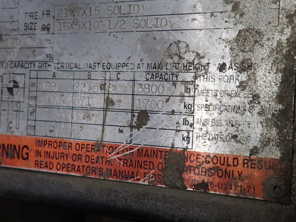 Toyota 3800 Propane Forklift - 7fgcu25