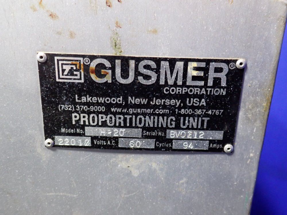 Gusmer Corporation Hydraulic Proportioner - H-20