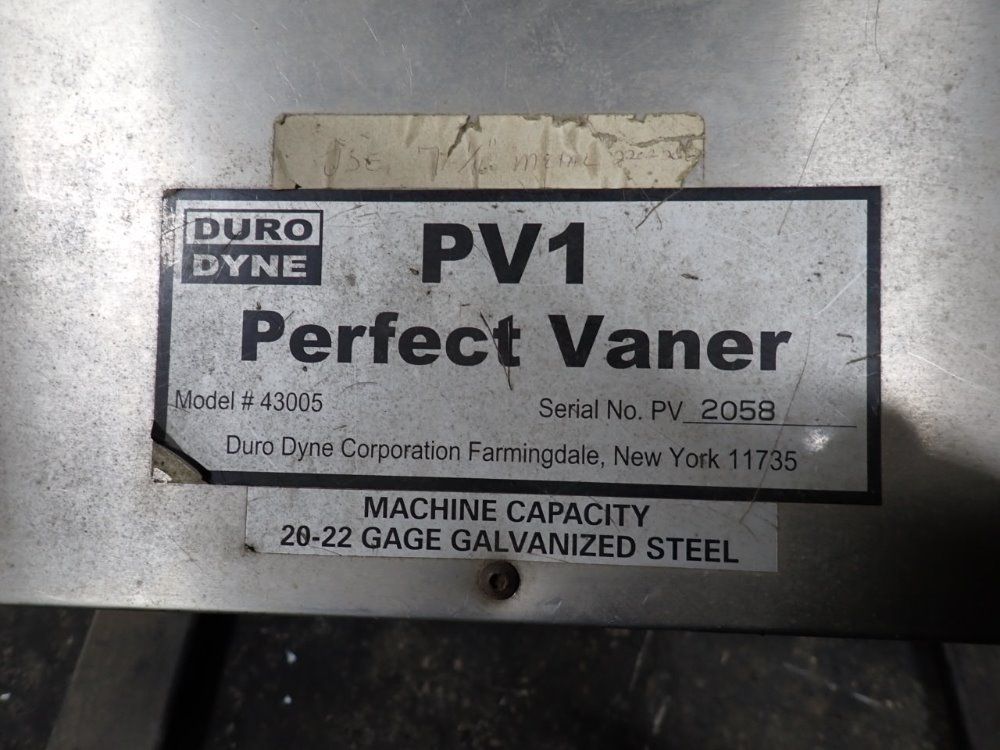 Duro Dyne 40 1/2" / 20-22 Gauge Perfect Vaner - Pv1 / 43005