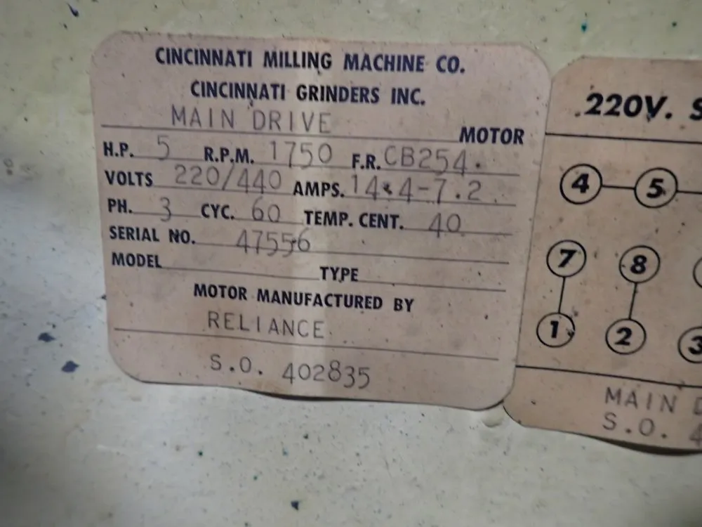 Cincinnati 10" X 54 1/2" Horizontal Mill
