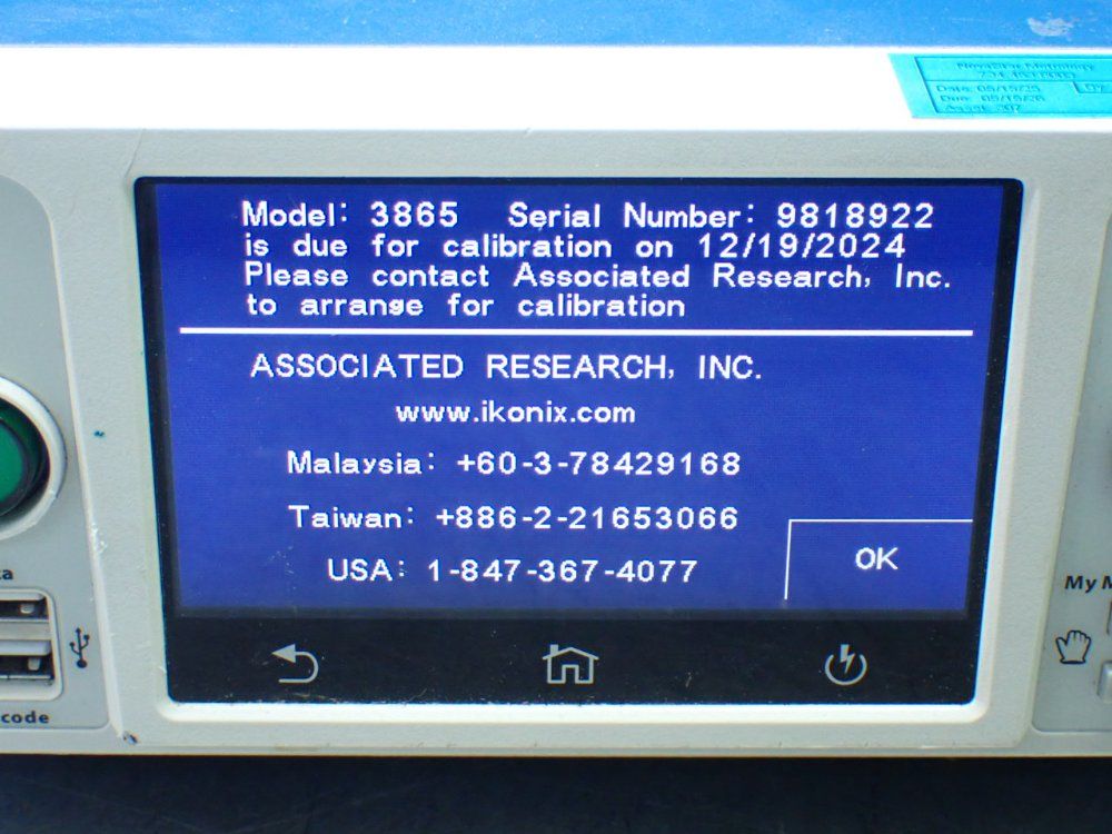 Associated Research Hypot Series Dielectric Withstand Tester. - 3865