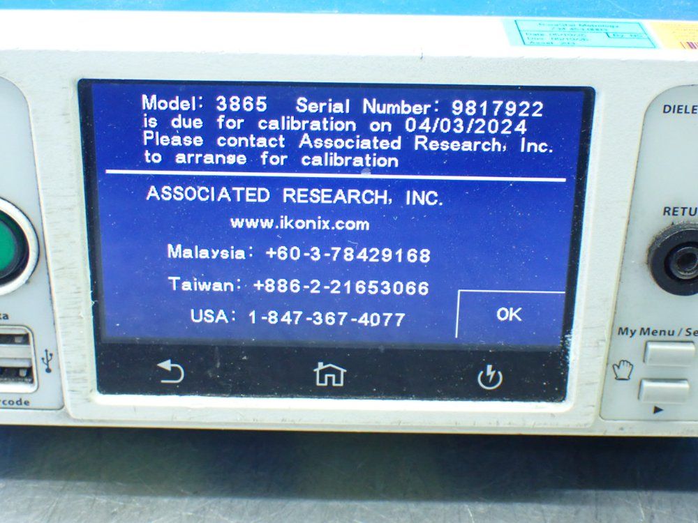 Associated Research Hypot Series Dielectric Withstand Tester. - 3865