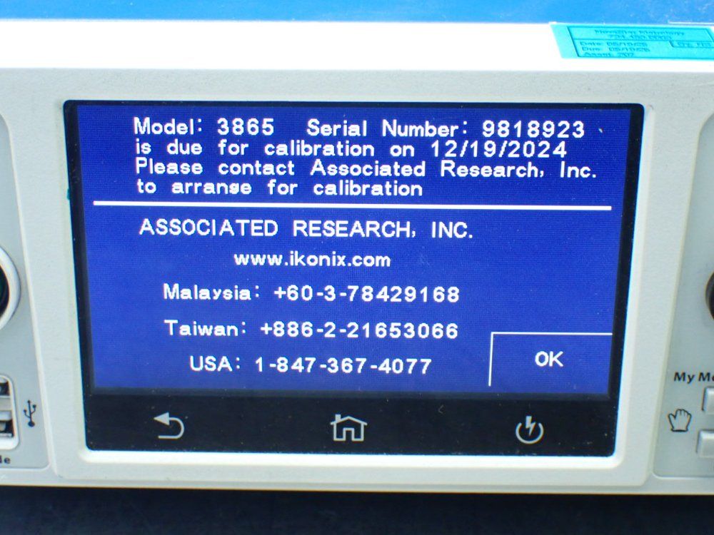 Associated Research Hypot Series Dielectric Withstand Tester. - 3865