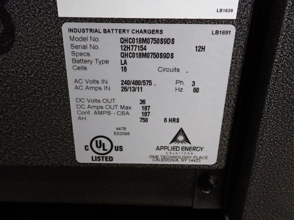 Quarterhorse 36 V / 750 Ah Battery Charger - Ohc018n750s9ds