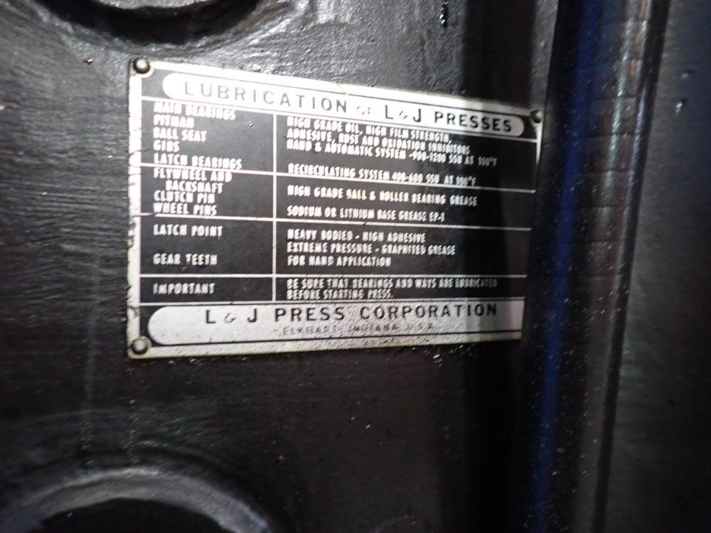 L & J Press Corporation 100 Tons Obi Press - 100