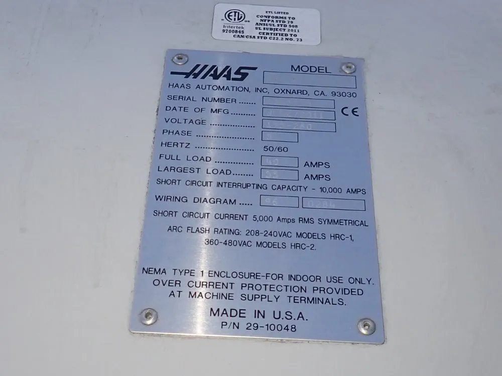 Haas 18" X 48" Cnc Vmc - Vf-3