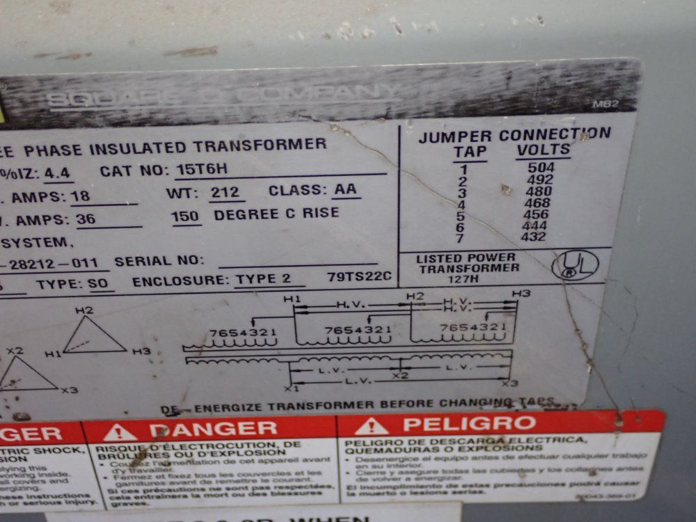 Square D 15 Kva Transformer - 15t6h