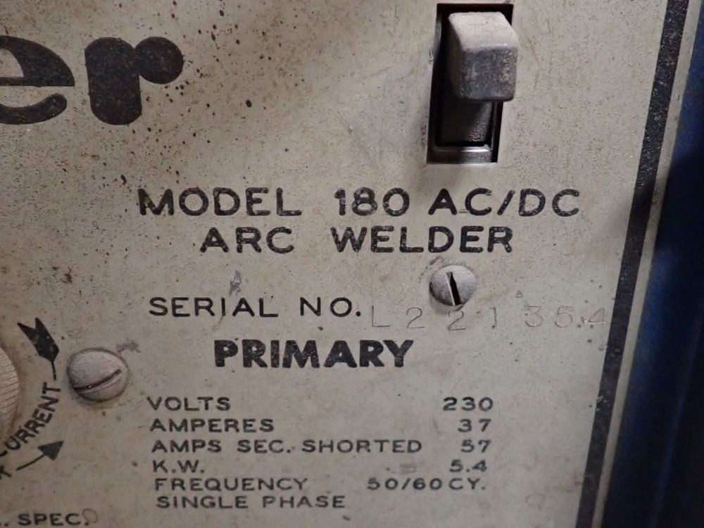 Miller 180 Amps Welder - 180 Ac/dc