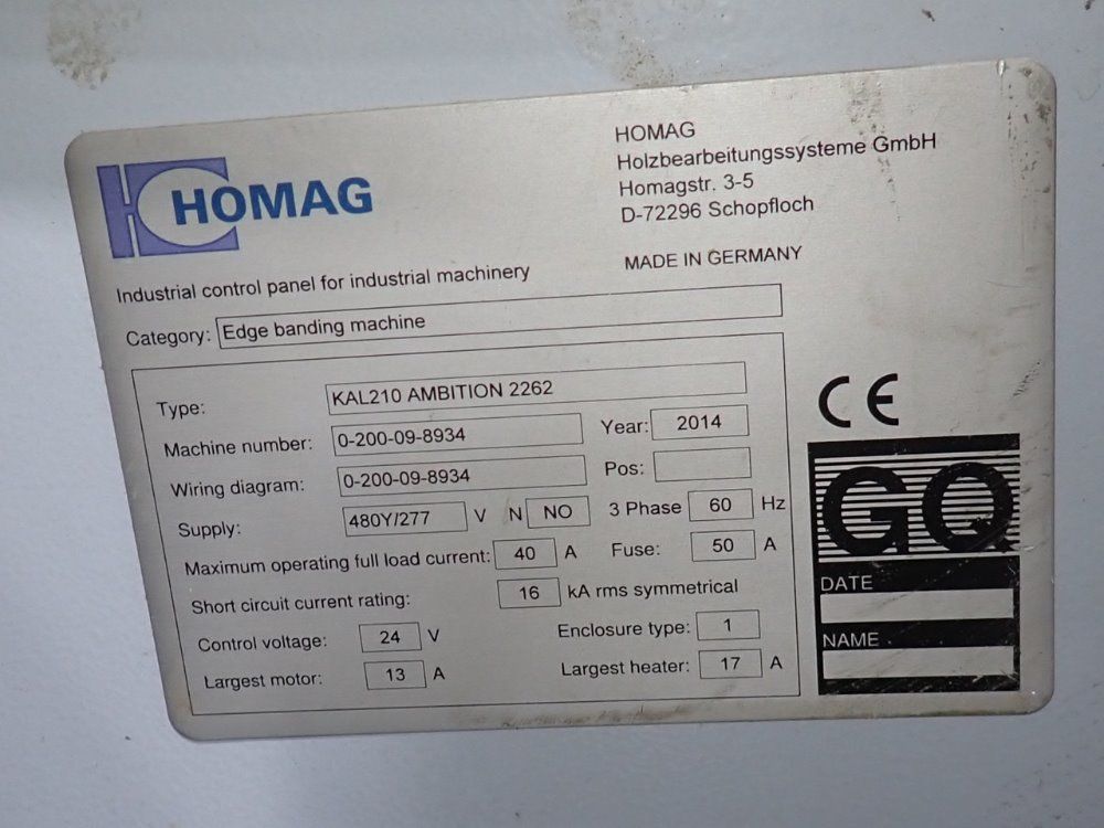 Homag Edge Bander - Kal210 Ambition 2262