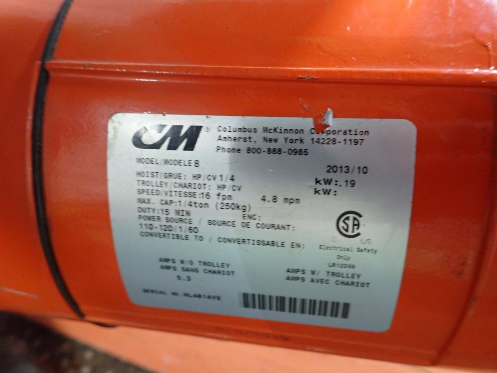 Columbus Mckinnon Corporation 1/4 Ton Hoist - B