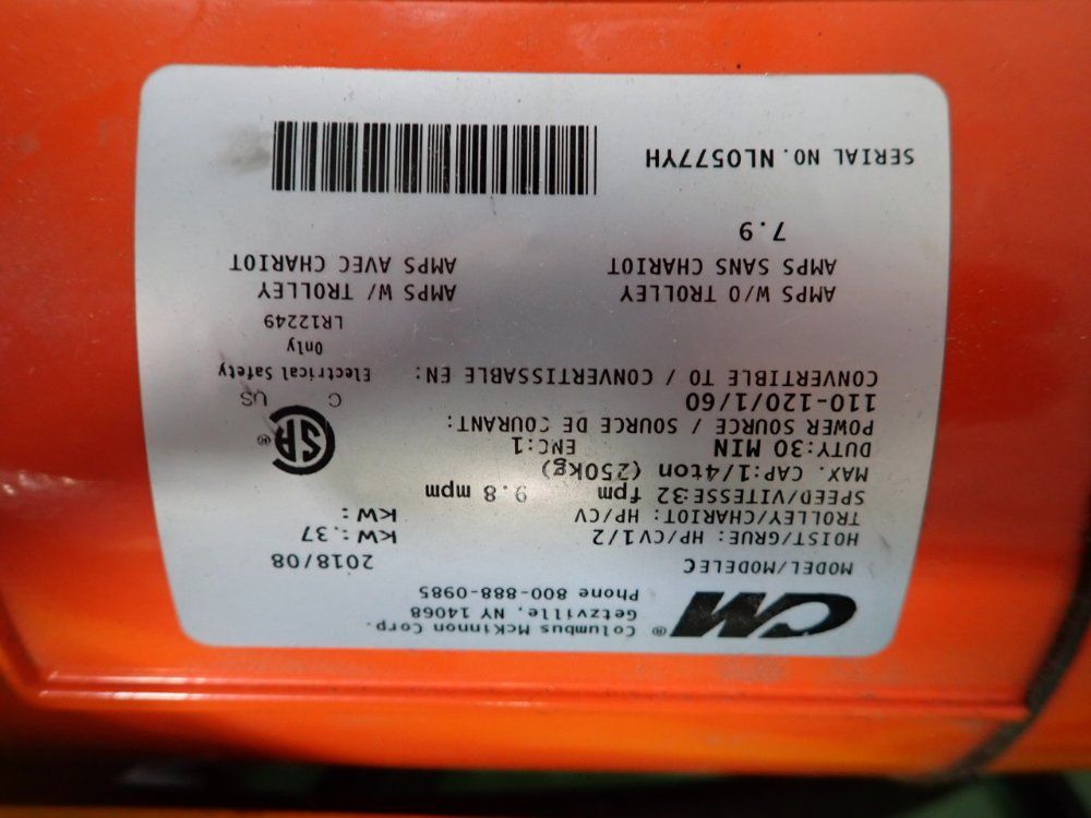 Columbus Mckinnon Corporation 1/4 Ton Hoist - C