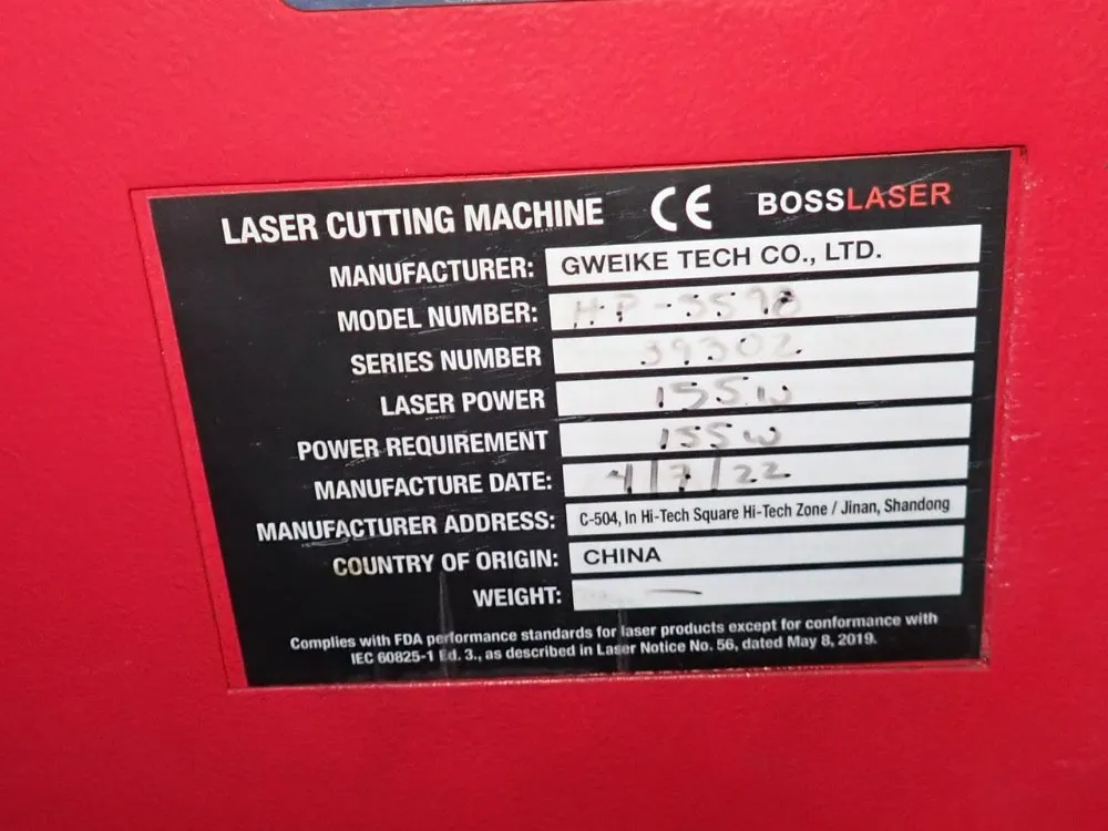 Gweike Tech Co 57" X 102" Laser Cutting Machine - Hp-5598