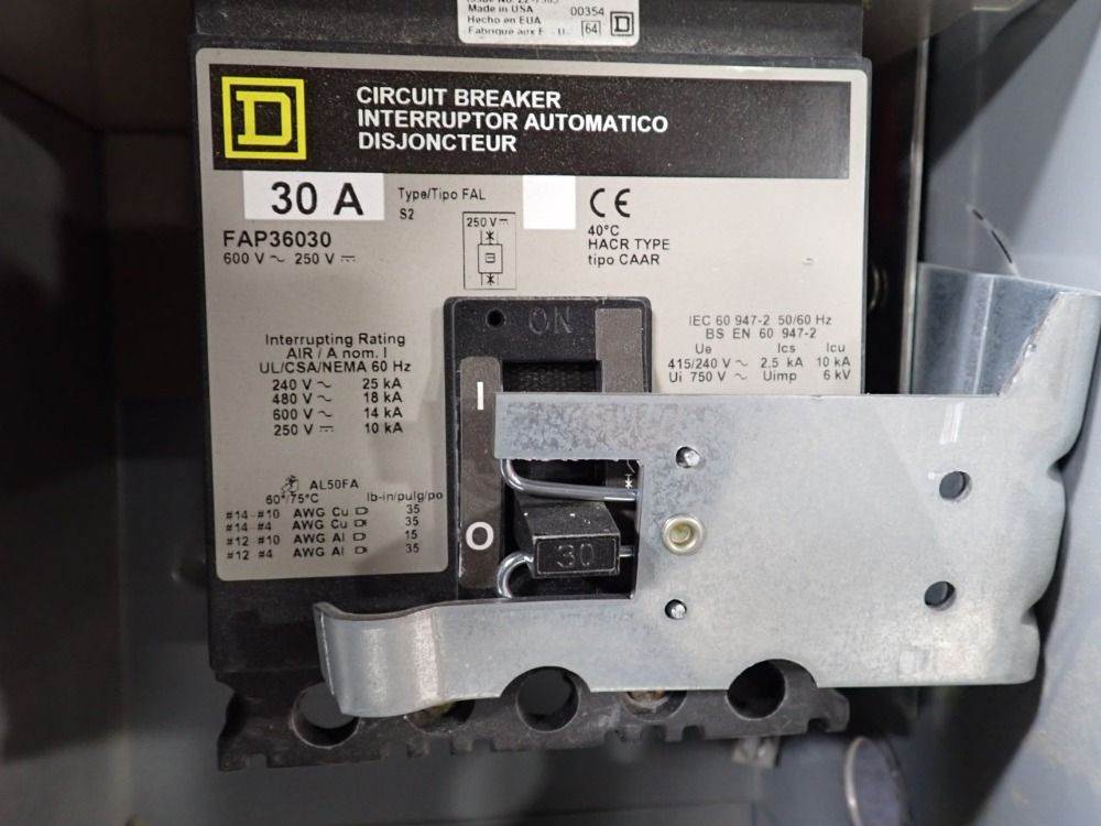 Square D 30 Amp / 480 Vac Bus Plug - Pfa34030g