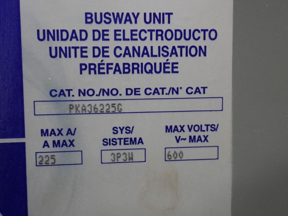 Square D 225 Amp / 600 Vac Bus Plug - Pka36225g