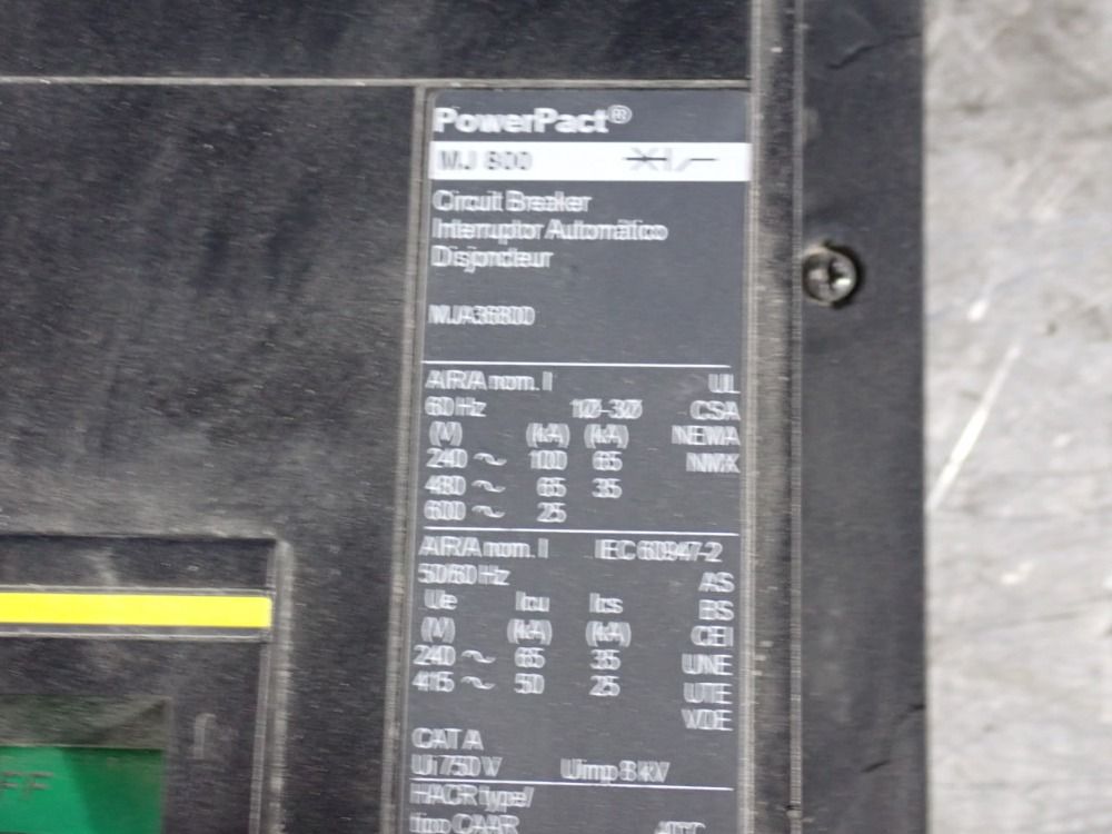 Square D 800 Amp Circuit Breaker - Mja800
