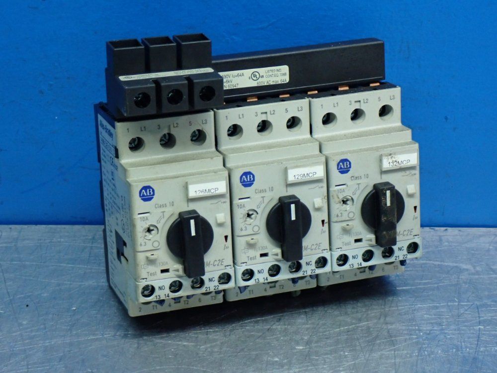 Allen Bradley Motor Protection Circuit Breaker, 3pcs - 140m-c2e-c10