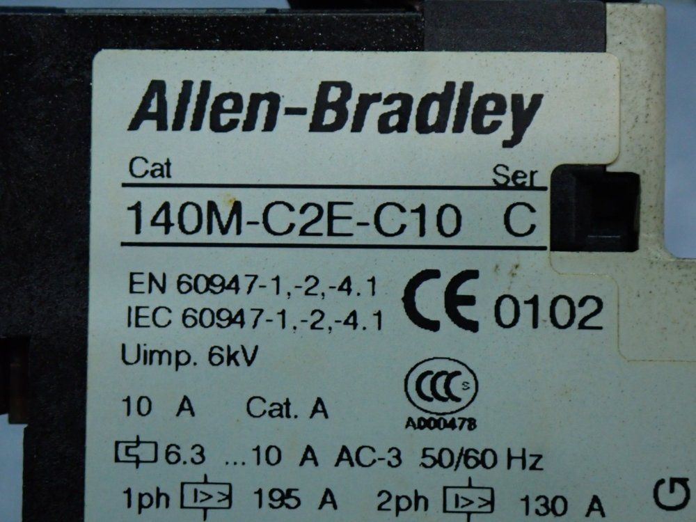 Allen Bradley Motor Protection Circuit Breaker, 3pcs - 140m-c2e-c10