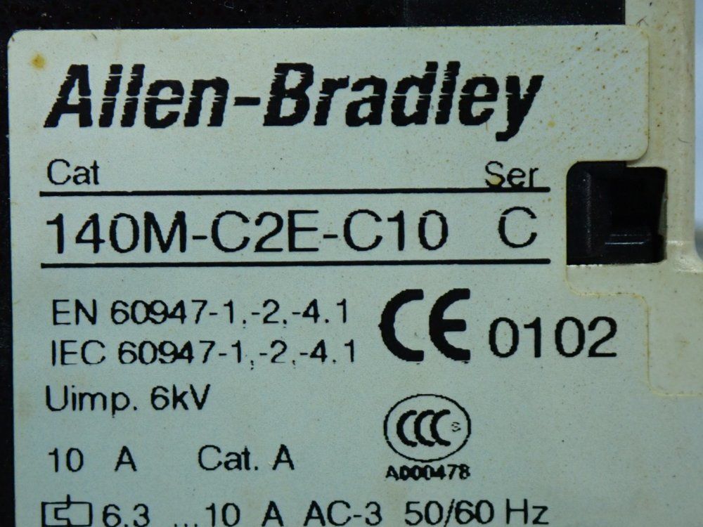 Allen Bradley Motor Protection Circuit Breaker, 3pcs - 140m-c2e-c10