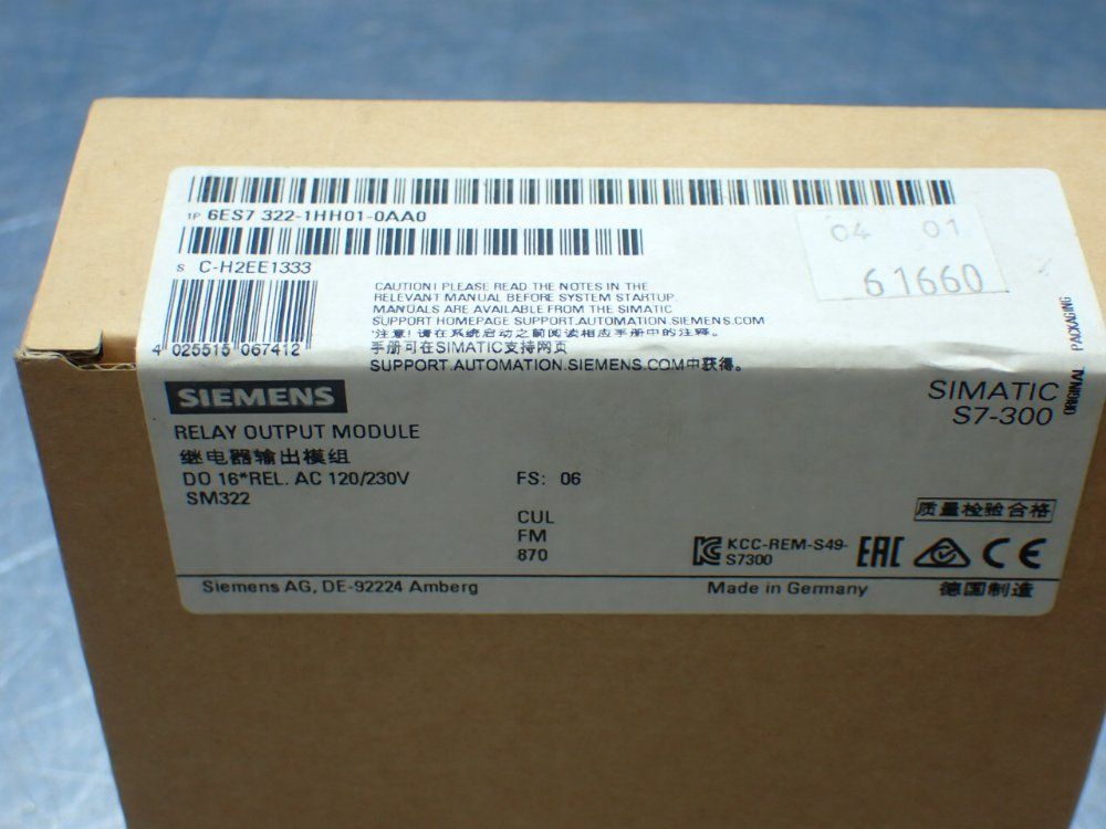 Siemens Relay Output Module - 6es7 322-1hh01-0aa0