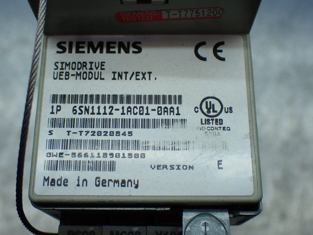Siemens Simodrive 611 Monitoring Module - 6sn1112-1ac01-0aa1
