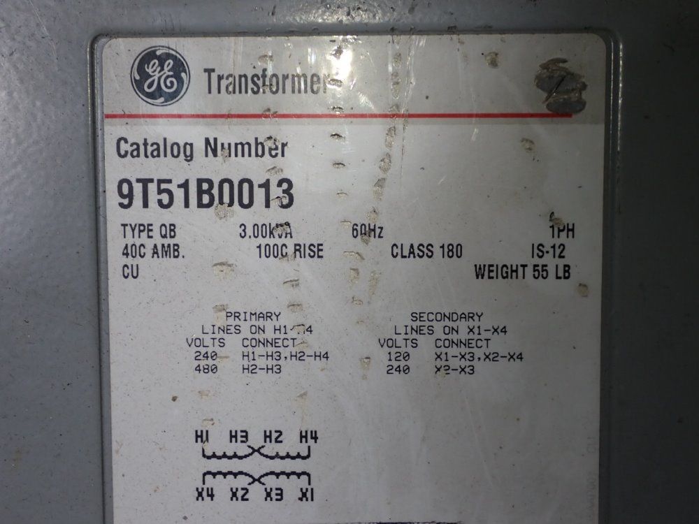 General Electric 3 Kva Transformer - 9t51b0013