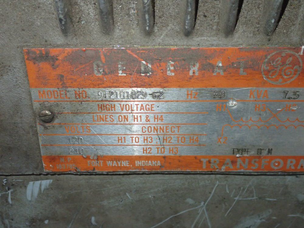General Electric 7.5 Kva Transformer - 9t21b1029-62