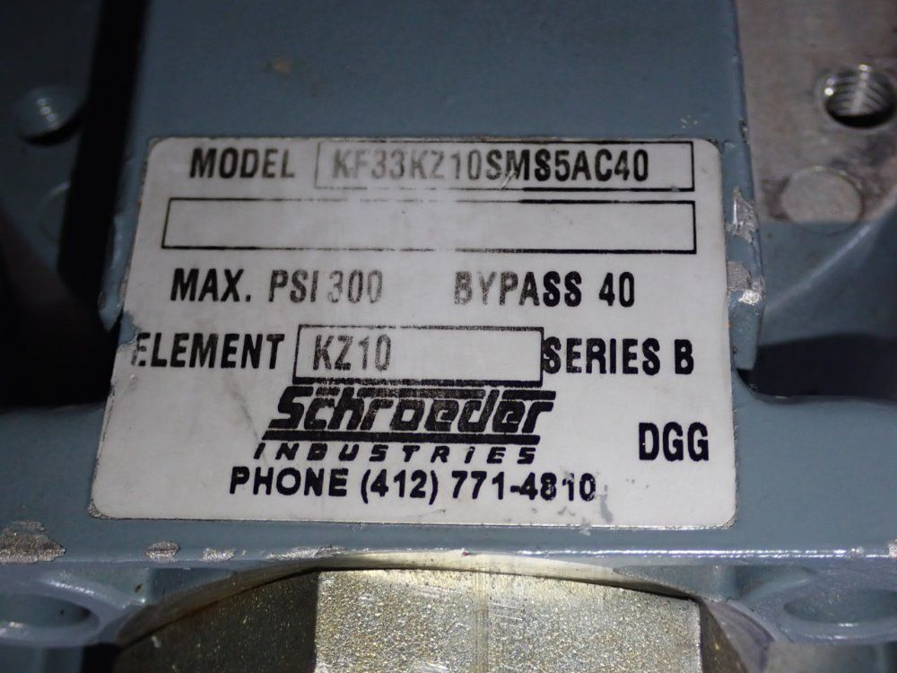 Schroeder Filter Housing - Kf33jz10sms5ac40