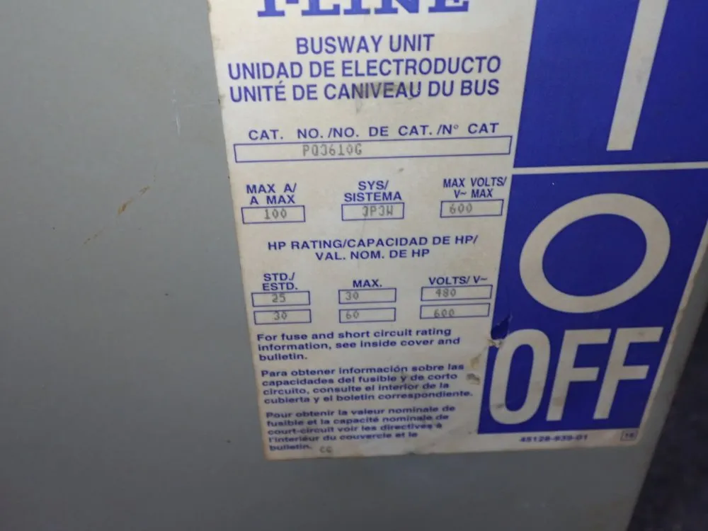 Square D 100 Amp Bus Plug - Pq3610g