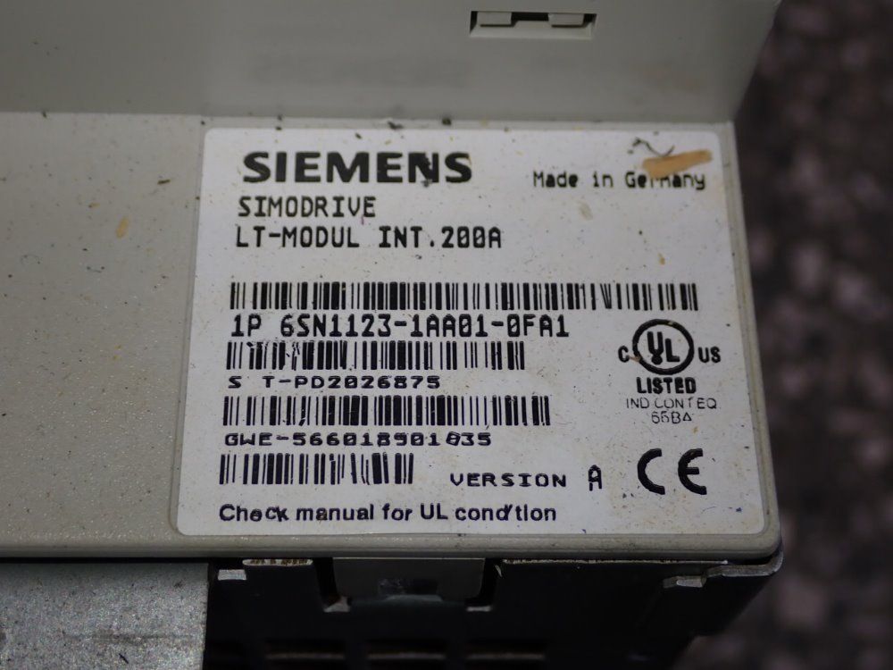 Siemens Drive - 6sn1123-1aa01-0fa1