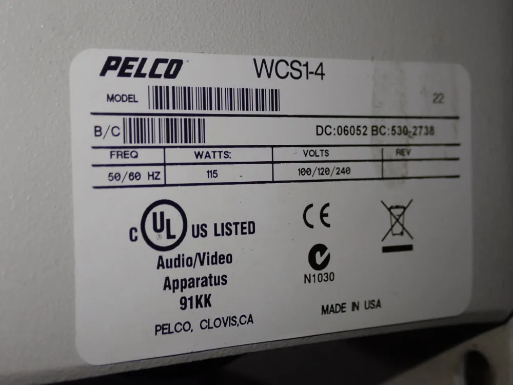 Pelco Audio/video Apparatus - Wcs1-4