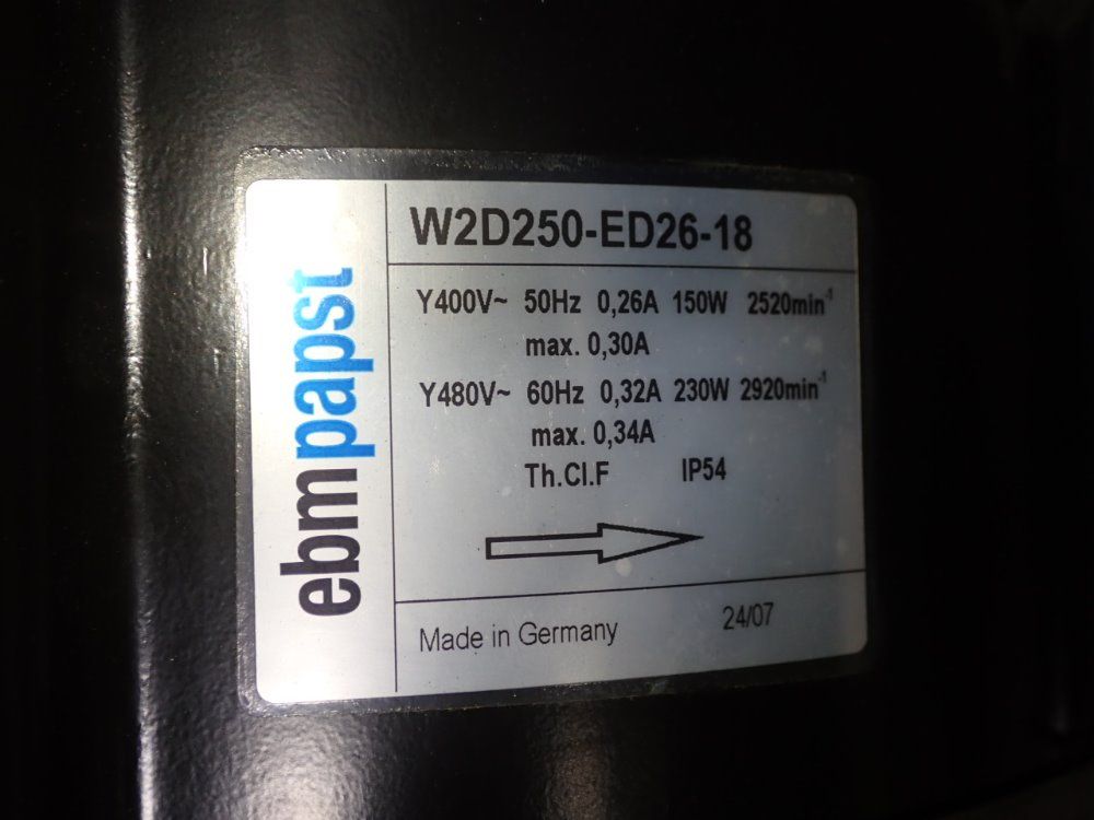 Ebmpapst 10" Cooling Fan - W2d250-ed26-18