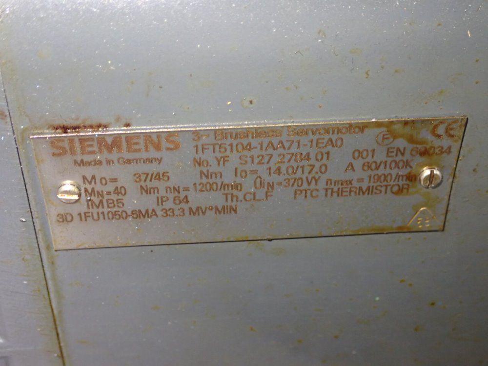 Siemens Brushless Servo Motor - 1ft5104-1aa71-1ea0