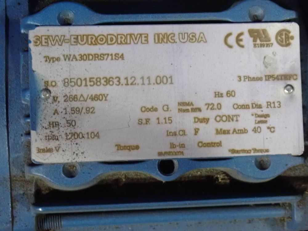 Sew Eurodrive 0.5 Hp Gear Drive - Wa30drs7154