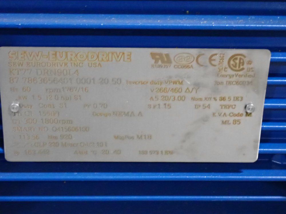 Sew-eurodrive 2 Hp Gear Drive - Kt77drn90l4