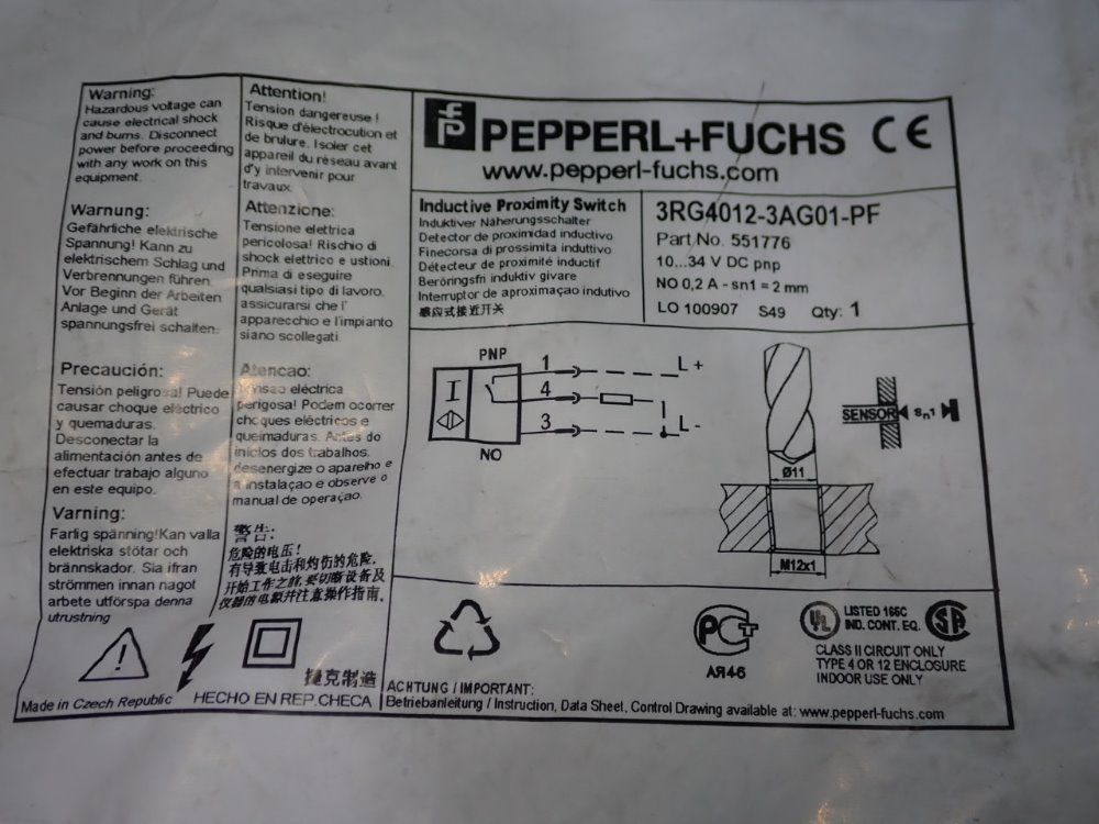 Siemens / Pepperl Flushs Inductive Proximity Switches