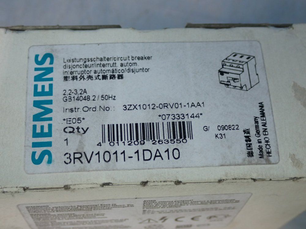 Siemens Circuit Breaker - 3rv1011-1da10