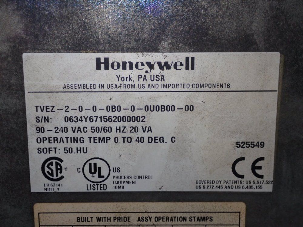 Honeywell Operator Interface - Tvez-2-0-0-0b0-0-0u0b00-00