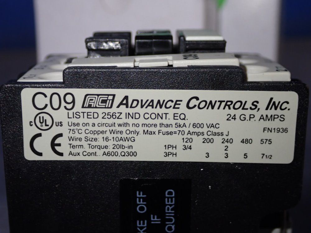 Advance Controls Inc Contactor - 130036