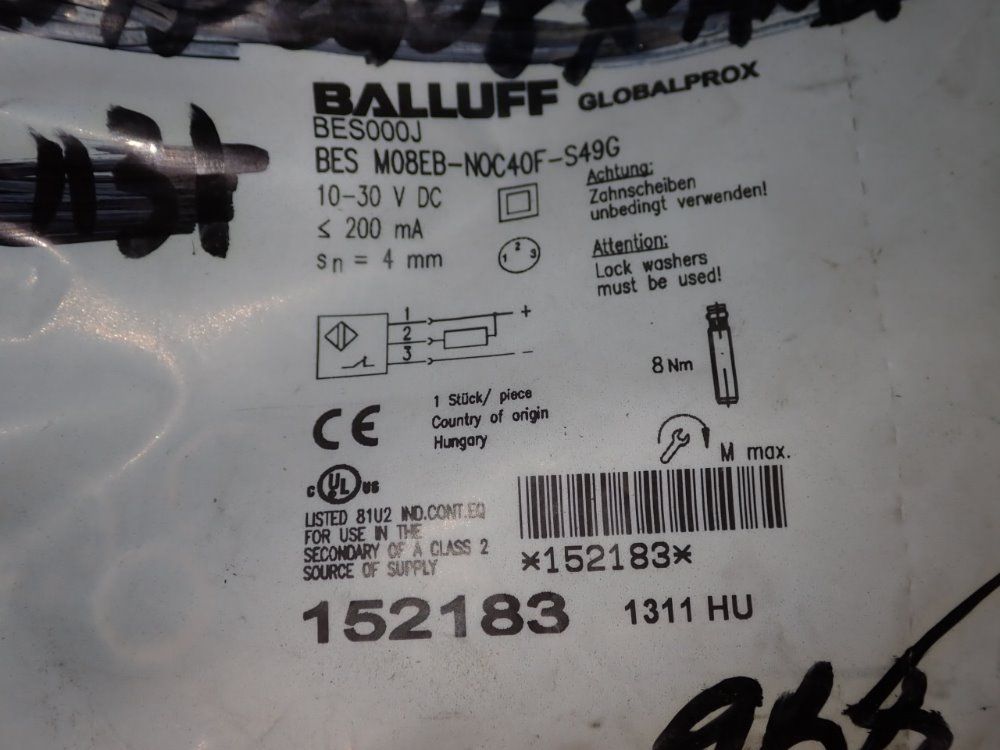 Balluff Sensors - Bes M08eb-noc40f-s49g
