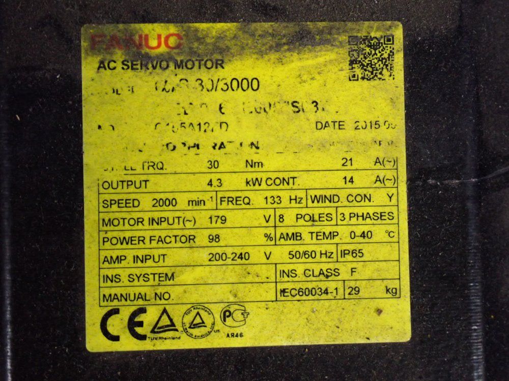 Fanuc 2000 Rpm Servo Motor - A06b-0267-b605