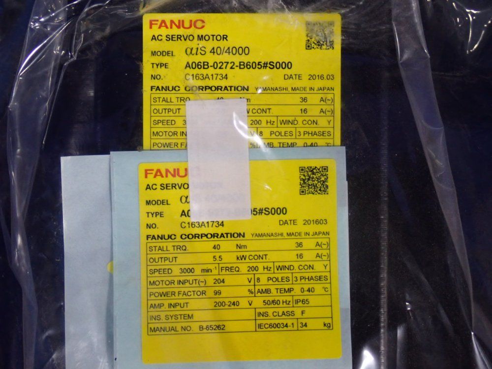Fanuc 2000 Rpm Servo Motor - A06b-0267-b605