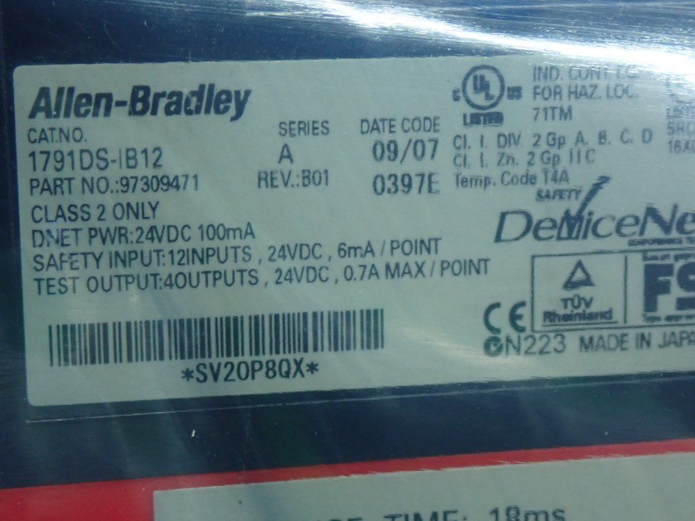 Allen Bradley Devicenet Safety Compactblock Input Module - 1791ds-ib12