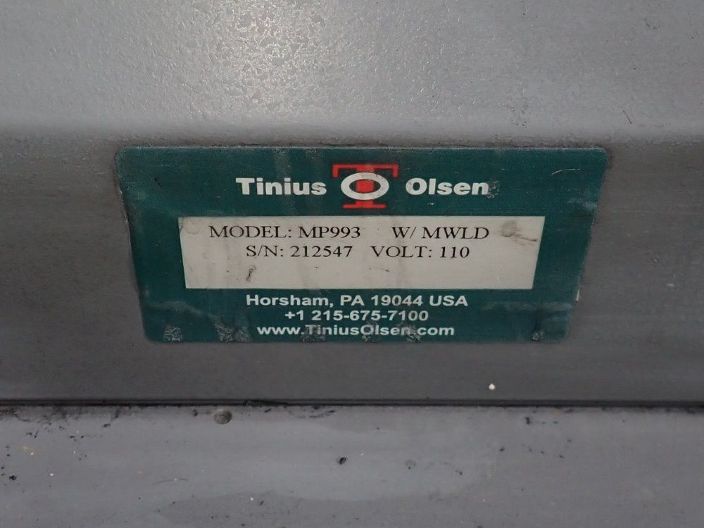 Tinius Olsen Extrusion Plastometer - Mp993
