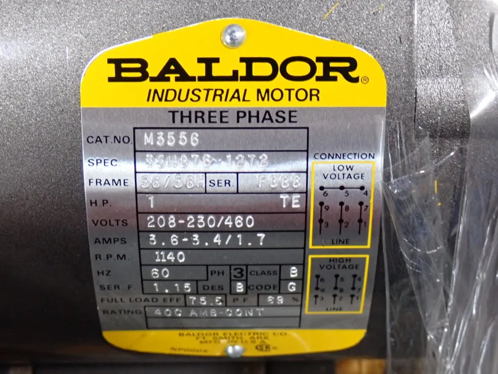 Baldor 1 Hp Motor - M3556