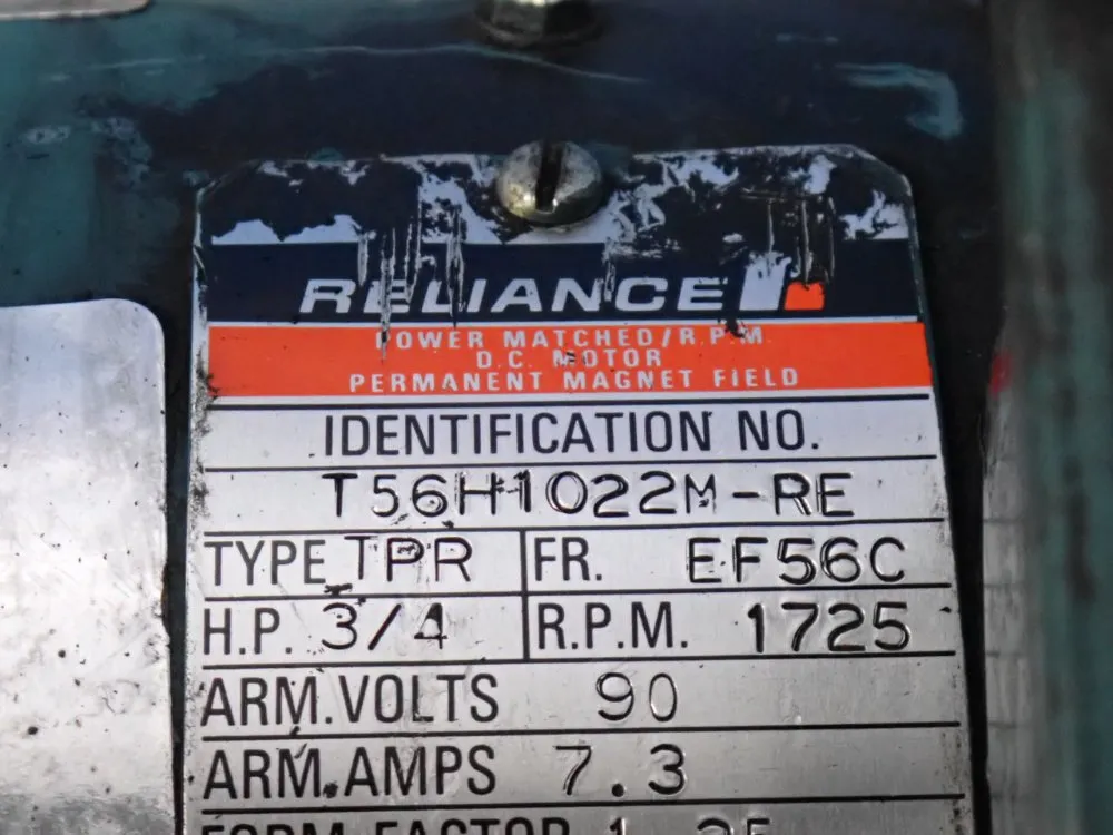 Reliance Electric 0.75 Hp Motor - T56h1022m-re