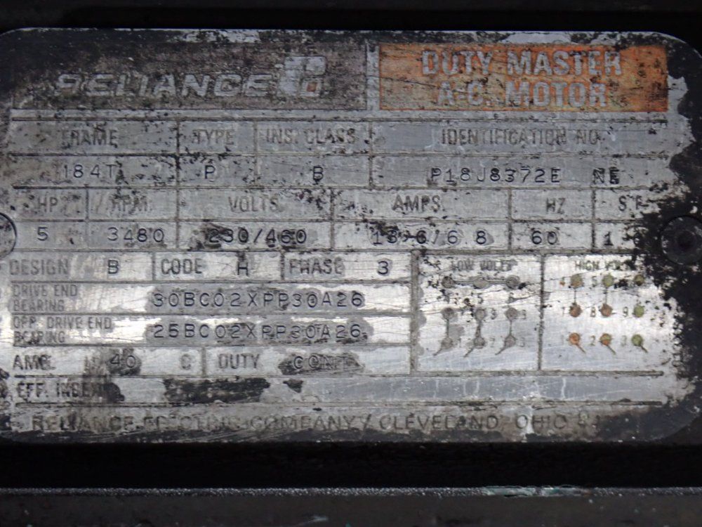 Reliance Electric 5 Hp Motor - P18j8372e Ne