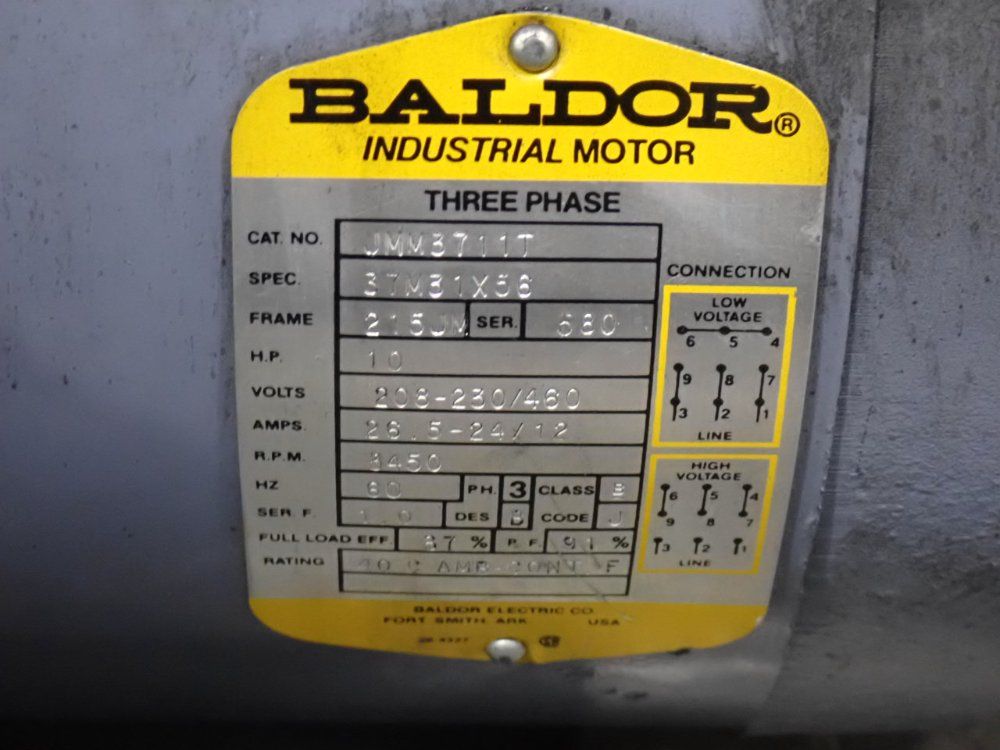 Baldor 10 Hp Motor - Jmm3711t