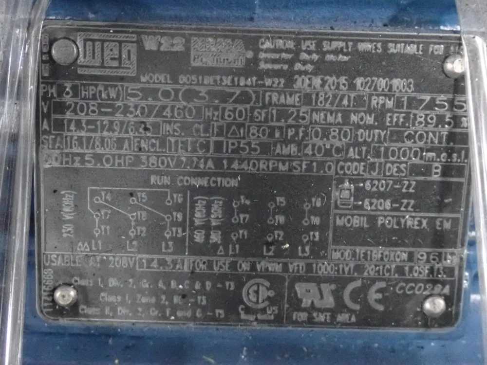 Weg 5 Hp Motor - 00518et3e104t-w22